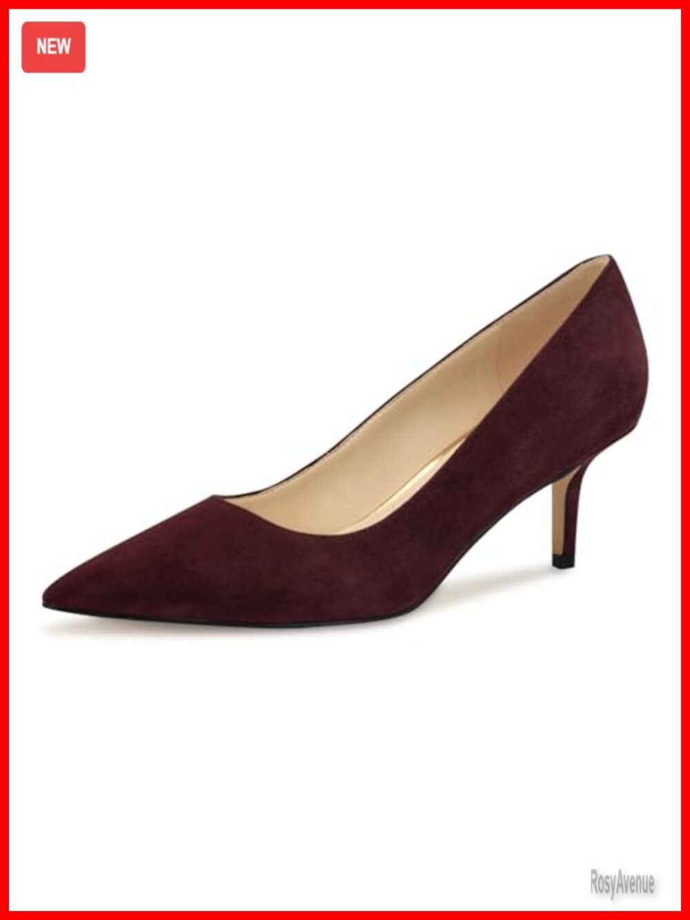 Nine West Arlene Suede Kitten Heel Pointed Toe Pump